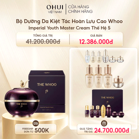 Bộ Dưỡng Da Kiệt Tác Hoàn Lưu Cao Whoo Imperial Youth Master Cream Thế Hệ 5