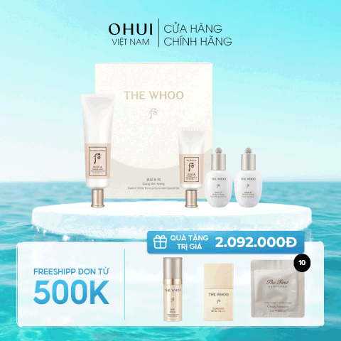 Bộ Kem chống nắng Whoo nâng tông Gongjinhyang Seol Radiant White Tone Up Sunscreen