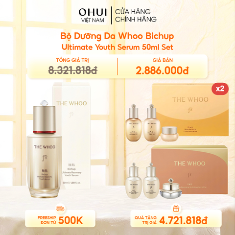 Bộ Dưỡng Da Whoo Bichup Ultimate Youth Serum 50ml Set