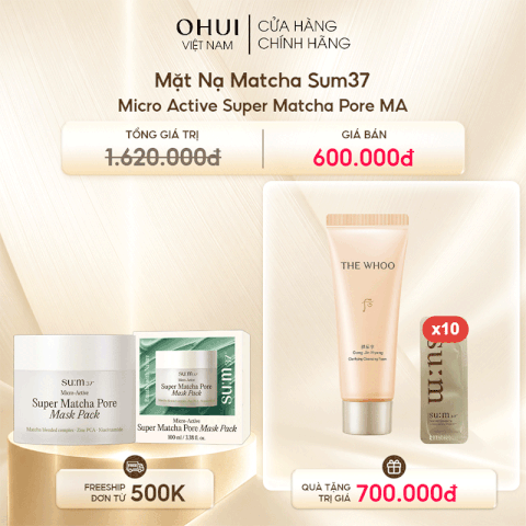 Mặt Nạ Trà Xanh Sum37 Micro Active Super Matcha Pore Mask Pack