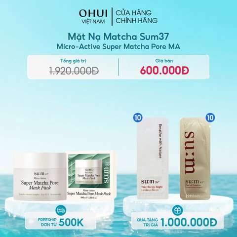 Mặt Nạ Trà Xanh Sum37 Micro Active Super Matcha Pore Mask Pack