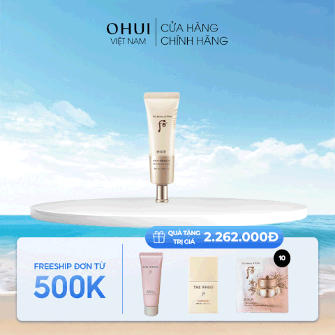 Kem chống nắng Whoo Vàng Anti Wrinkle UV Protective SPF50+, PA++++