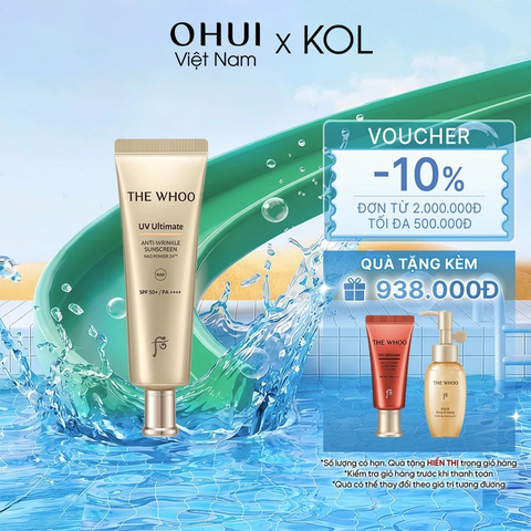 [KOL x OHUI] Kem chống nắng Whoo Vàng Anti Wrinkle Sunscreen NAD Power