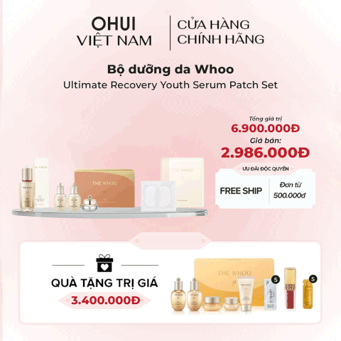 Bộ dưỡng da Whoo Bichup Ultimate Recovery Youth Serum Patch Set