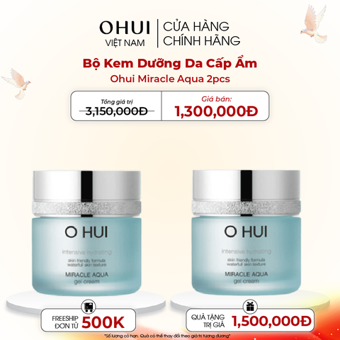 Bộ Kem Dưỡng Da Cấp Ẩm Ohui Miracle Aqua 2pcs