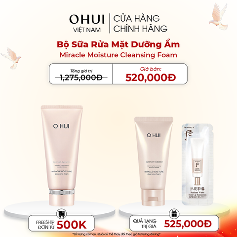 Bộ Sữa Rửa Mặt Dưỡng Ẩm OHUI Miracle Moisture Cleansing Foam