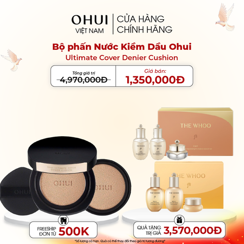 Bộ phấn Nước Kiềm Dầu Ohui Ultimate Cover Denier Cushion
