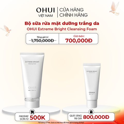 Bộ sữa rửa mặt dưỡng trắng da OHUI Extreme Bright Cleansing Foam