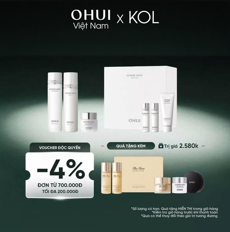[KOL x OHUI] Bộ Dưỡng Da Ohui Extreme White 3pcs Special Set
