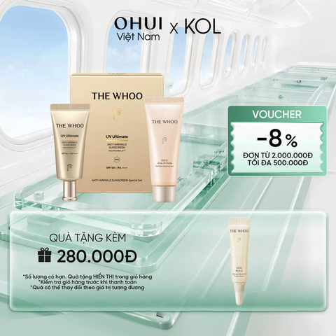 [KOL x OHUI] Bộ Kem chống nắng Whoo Vàng Anti Wrinkle Sunscreen Set Y25