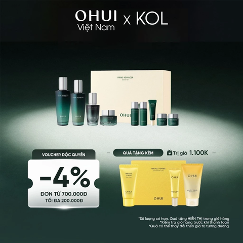 [KOL x OHUI] Bộ Dưỡng Ẩm Trẻ Hóa Làn Da Ohui Prime Advancer 4pcs Special Set