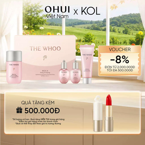 [KOL x OHUI] Bộ Kem Chống Nắng Whoo Gongjinhyang Soo Vital Hydrating Suncreen Fluid Special Set