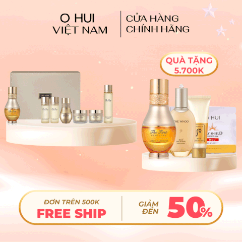 Bộ dưỡng trẻ hóa tinh chất vàng OHUI The First Ampoule Advanced Special Set