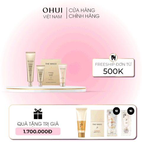 Bộ Kem chống nắng Whoo Vàng Anti Wrinkle Sunscreen Set Y25