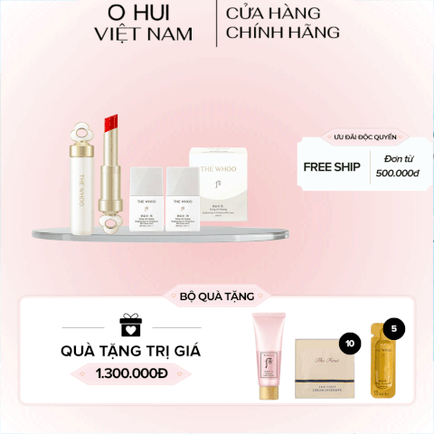 Bộ Son Dưỡng Môi Đông Y Whoo Mi Glow Lip Balm Set Peony Coral