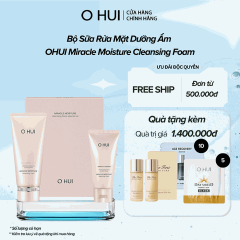 Bộ Sữa Rửa Mặt Dưỡng Ẩm OHUI Miracle Moisture Cleansing Foam