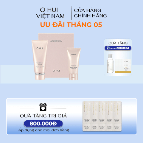 Bộ Sữa Rửa Mặt Dưỡng Ẩm OHUI Miracle Moisture Cleansing Foam