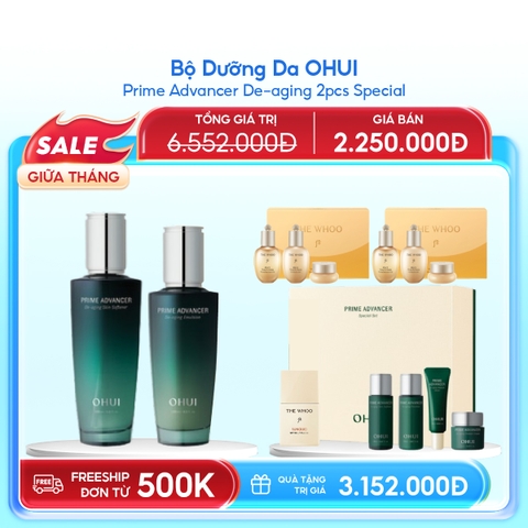 Bộ dưỡng ẩm củng cố làn da O HUI Prime Advancer 2PCS  Set