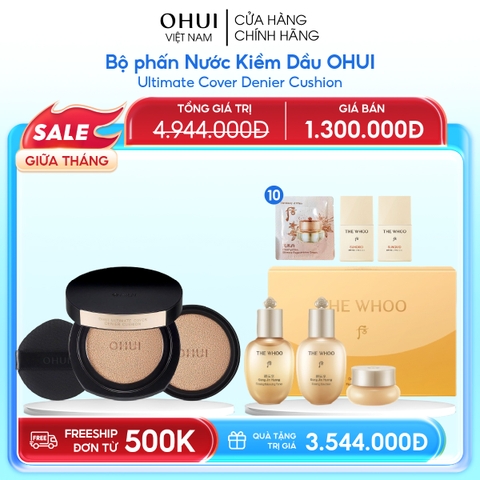 Bộ phấn Nước Kiềm Dầu Ohui Ultimate Cover Denier Cushion