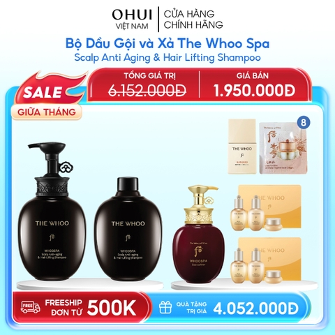 Bộ Dầu Gội Và Dầu Xả Whoo Spa Scalp Aging Lift Shampoo Set