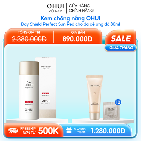 Kem chống nắng OHUI Day Shield Perfect Sun Red cho da dễ ửng đỏ