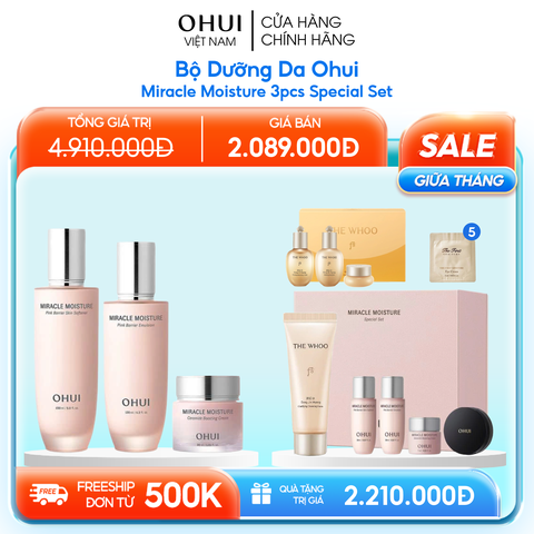 Bộ Dưỡng Da Ohui Miracle Moisture 3pcs Special Set