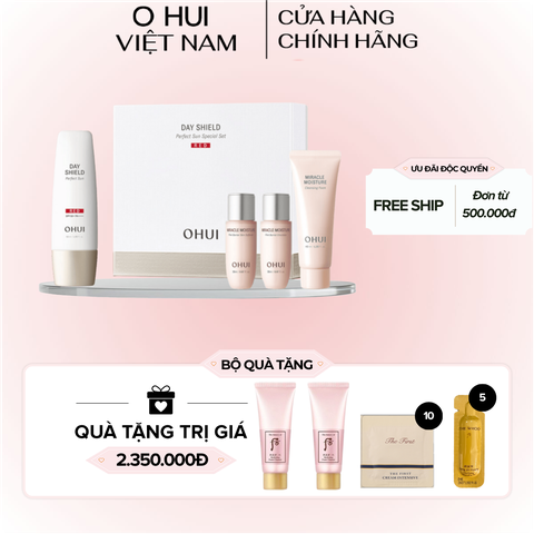 Set Kem Chống Nắng Ohui Day Shield Perfect Sun Red