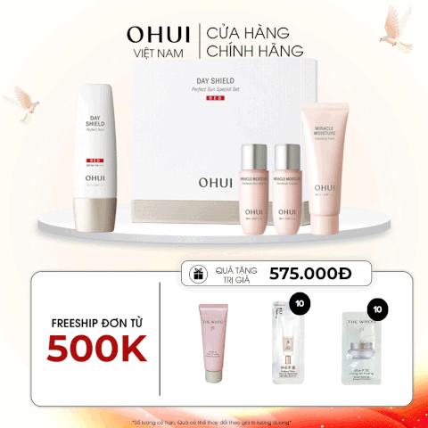 Set Kem Chống Nắng Ohui Day Shield Perfect Sun Red