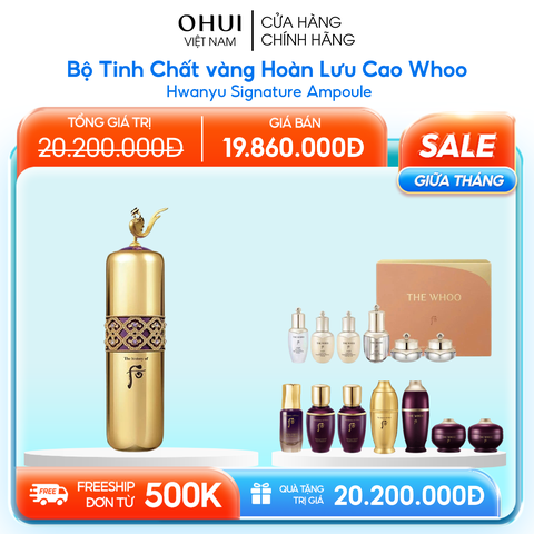 Bộ Tinh chất vàng Hoàn Lưu Cao Whoo Hwanyu Signature Ampoule