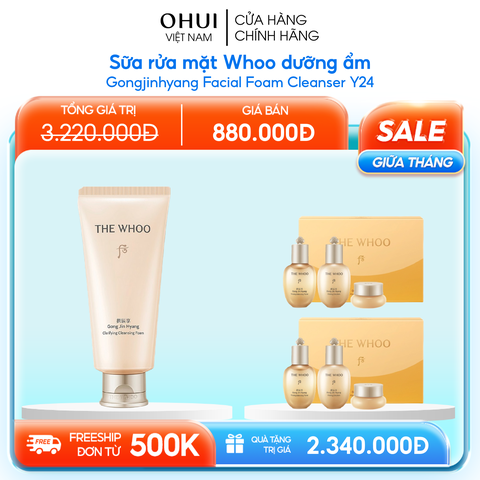 Sữa rửa mặt Whoo dưỡng ẩm Gongjinhyang Facial Foam Cleanser Y24
