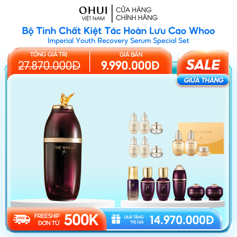 Bộ Tinh Chất Kiệt Tác Hoàn Lưu Cao Whoo Imperial Youth Recovery Serum Special Set
