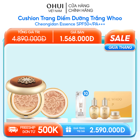 Cushion Trang Điểm Dưỡng Trắng Whoo Cheongidan Essence SPF50+/PA+++