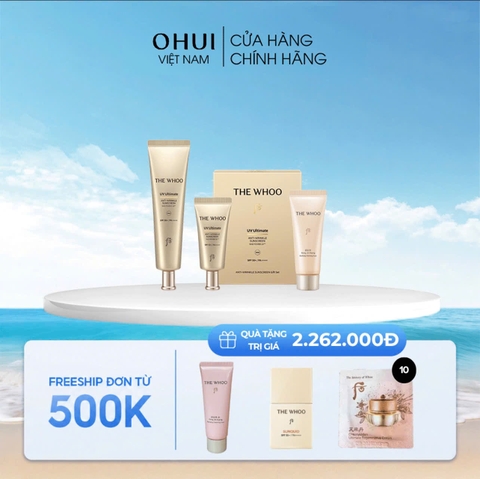 Bộ Kem chống nắng Whoo Vàng Anti Wrinkle Sunscreen Set Y25