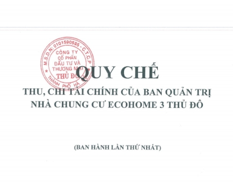 Quy chế Tài chính của BQT NCC Ecohome 3