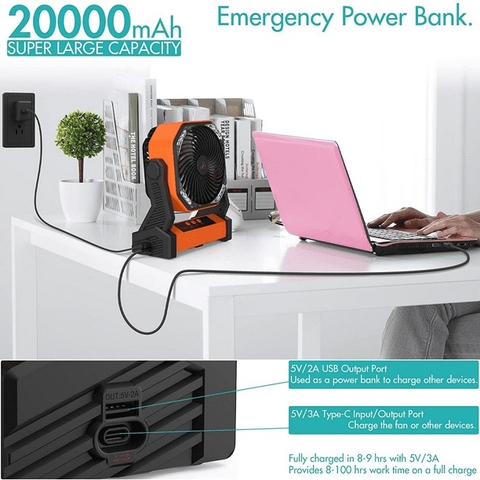 Quạt cắm trại Panergy có đèn LED