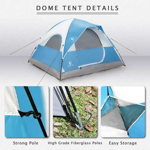 Lều Vòm Cắm Trại 3 Người Alpha Camp