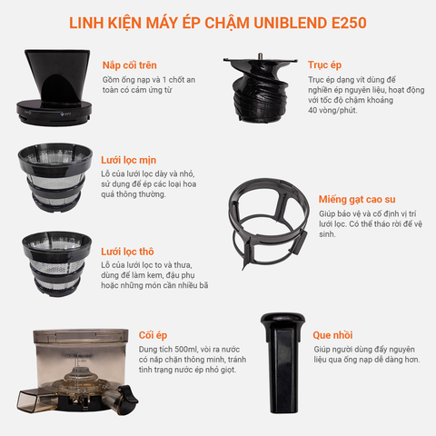 Máy ép chậm Uniblend UBE-250 (model cũ: E250)