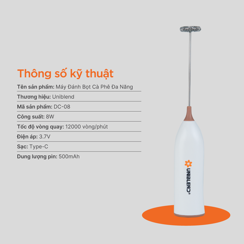 Máy đánh bọt cà phê đa năng Uniblend DC-08