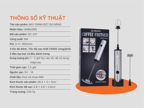 Máy đánh bọt đa năng Uniblend DC-201