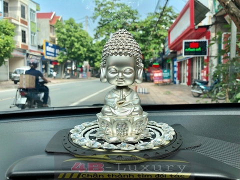 Tượng phật thích ca mâu ni đính đá đầu có lò xo
