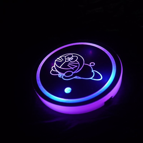 Lót Cốc Nước Có Đèn LED RGB Cảm Biến Rung Chống Trượt Cổng Sạc USB