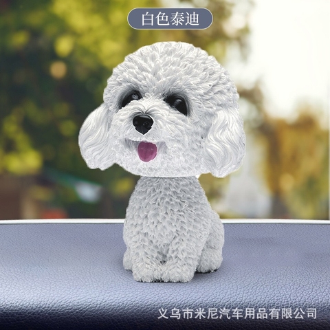 Chú Chó Poodle Thông Minh Lắc Đầu Trang Trí Taplo Ô Tô - Bàn Làm Việc - Bánh Sinh Nhật