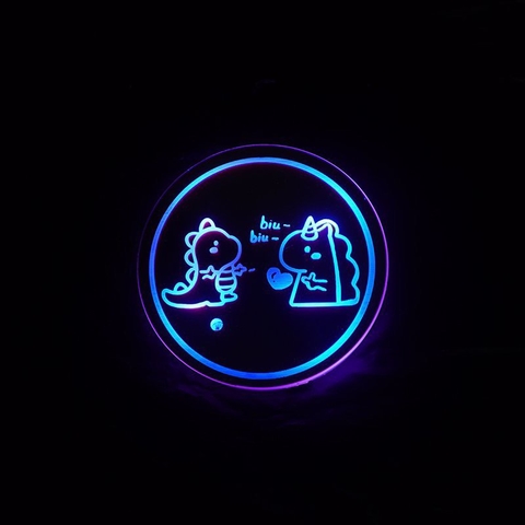 Lót Cốc Nước Có Đèn LED RGB Cảm Biến Rung Chống Trượt Cổng Sạc USB