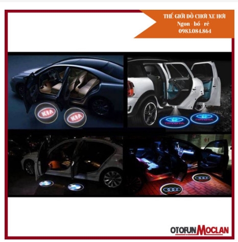 Bộ 2 đèn led cảm biến cảnh báo mở cửa chiếu logo hãng
