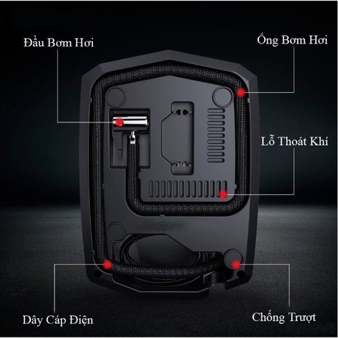 Bơm lốp ô tô xe hơi tự ngắt khi đầy SUITU có đèn chiếu cực sáng