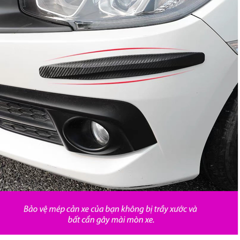 Bộ 2 miếng dán vân sợi Carbon chống va đập góc xe