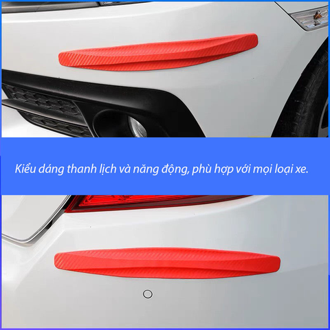 Bộ 2 miếng dán vân sợi Carbon chống va đập góc xe