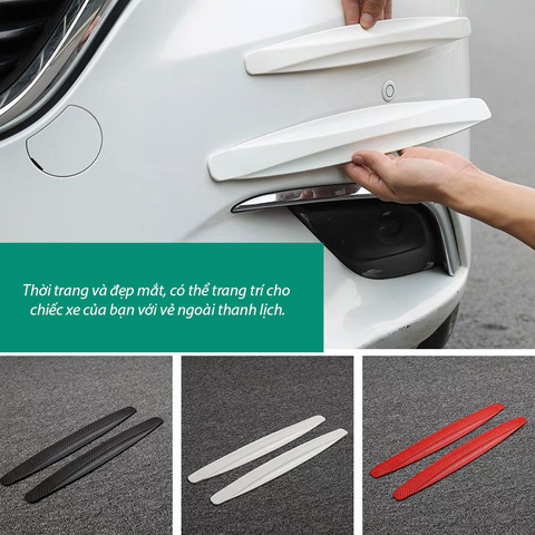Bộ 2 miếng dán vân sợi Carbon chống va đập góc xe