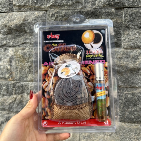 Túi thơm treo xe kèm tinh dầu hương Cafe Hazelnut Korea