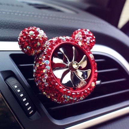 Quạt gió mickey+sáp thơm gắn của gió - tai mèo đính đá